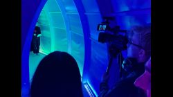 Die Akki-Reporter in der Ausstellung Lichtspiele